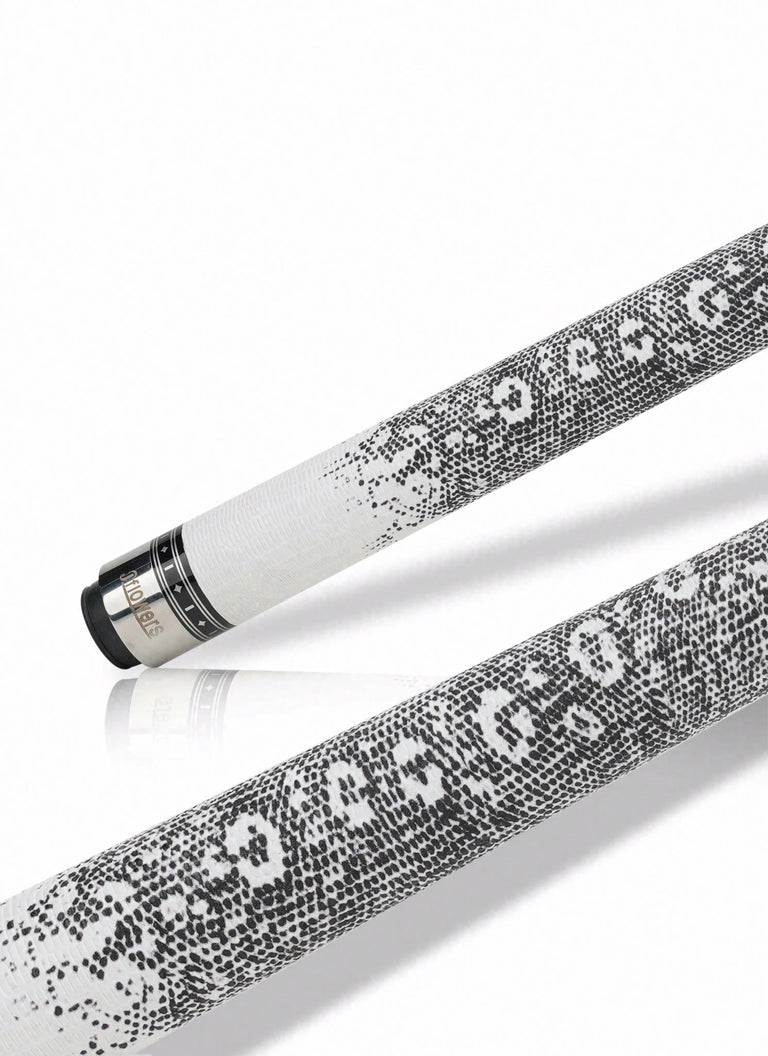 JFlowers True White Pool Cue with White Lizard Wrap and Carbon Shaft