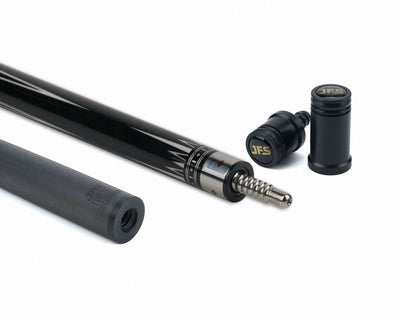 JFlowers True White Pool Cue with White Lizard Wrap and Carbon Shaft