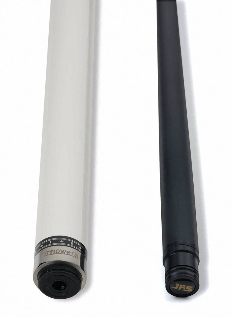 JFlowers True White No Wrap Pool Cue with Carbon Shaft