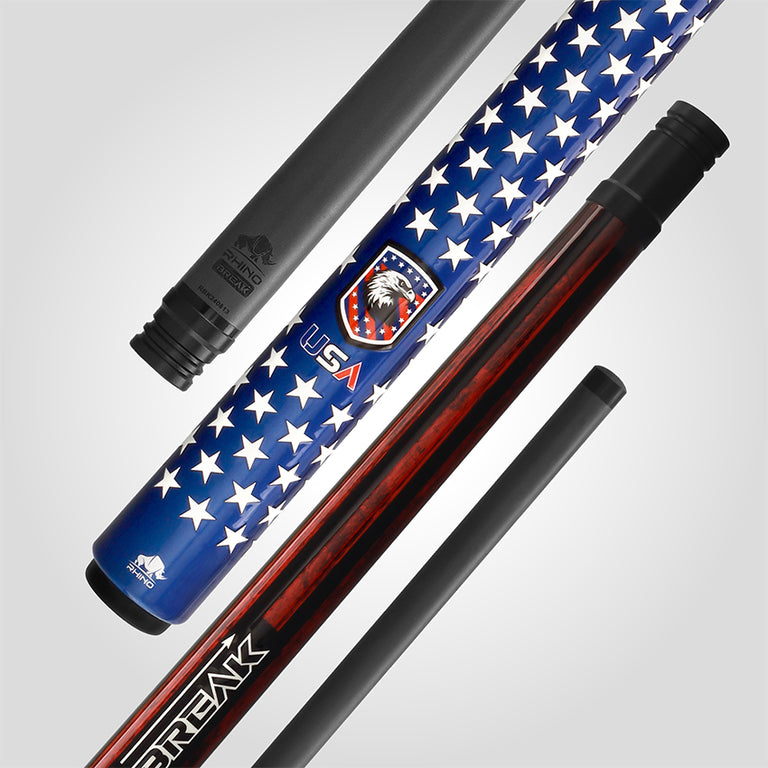 Rhino Voyager Series USA Flag No Wrap Carbon Break Cue