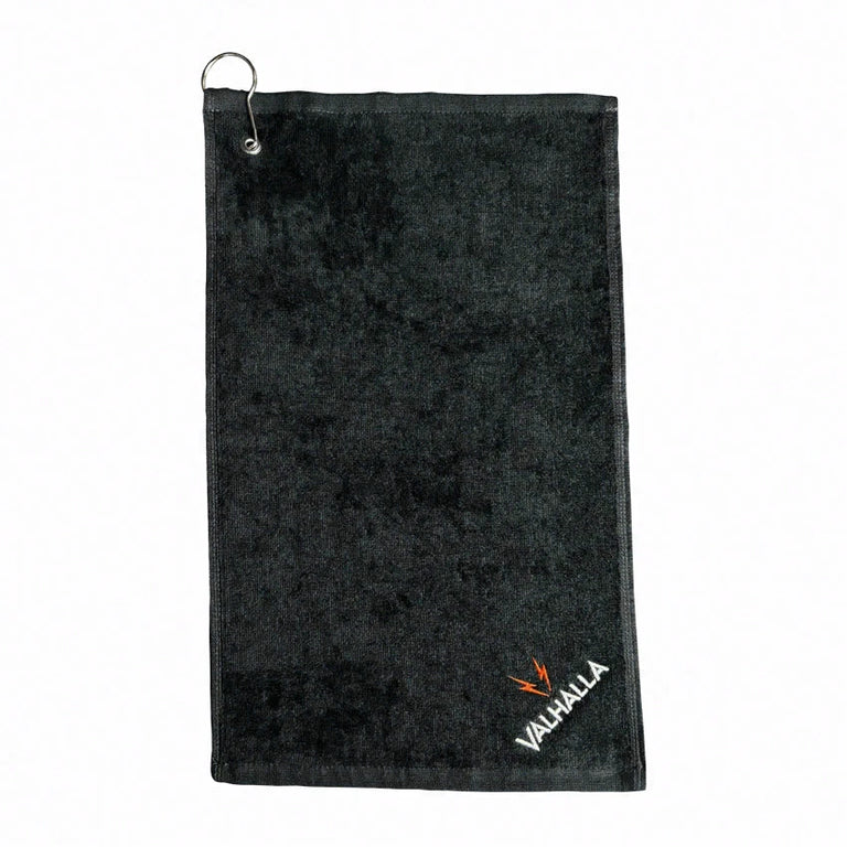 Valhalla Embroidered Logo Black Towel