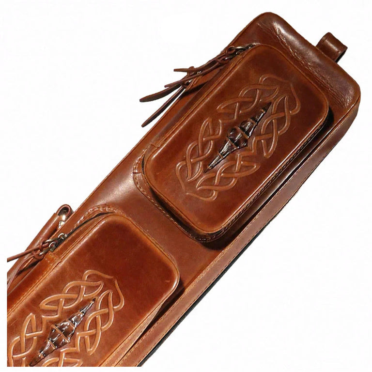 Volturi 4X8 Custom Smooth Grain Leather Butterfly Soft Cue Case - Brown