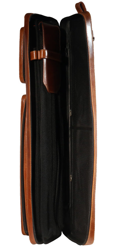 Volturi 4X8 Custom Smooth Grain Leather Butterfly Soft Cue Case - Brown