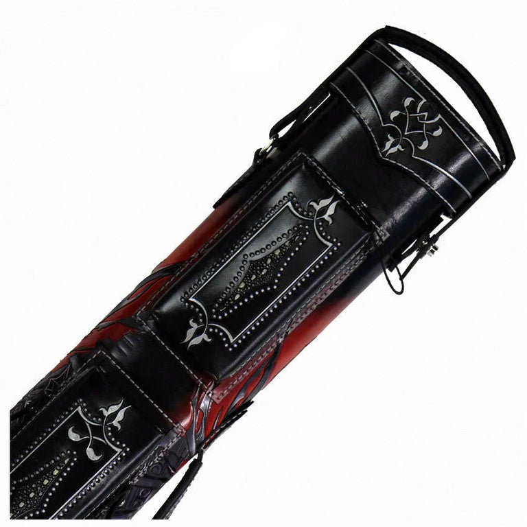 Volturi Custom Batman Red 4x8 Hard Pool Cue Case - VCBATMAN4X8R