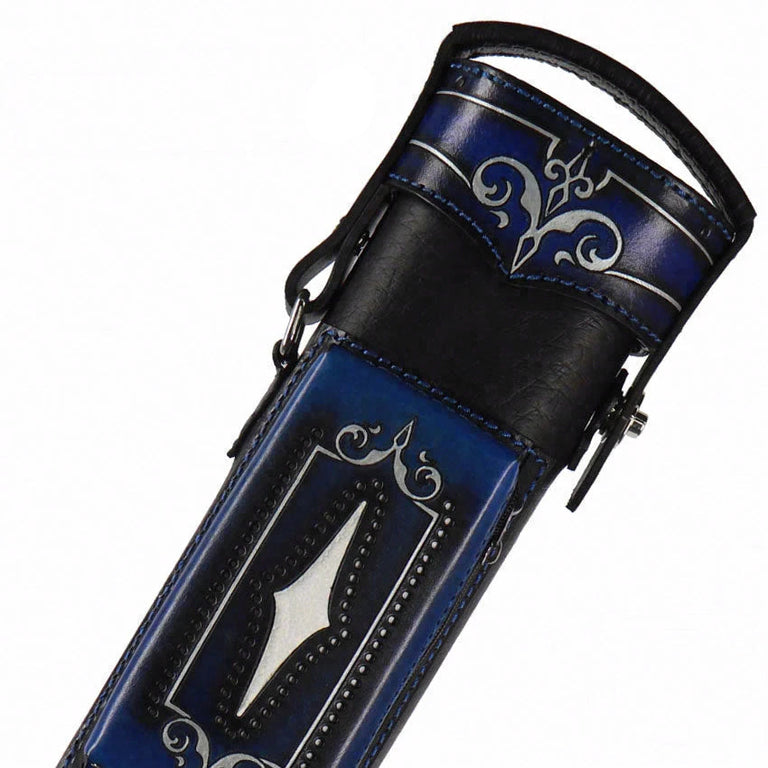 Volturi Custom Brogue Blue 2x4 Hard Pool Cue Case - VCBS2x4BLBLK