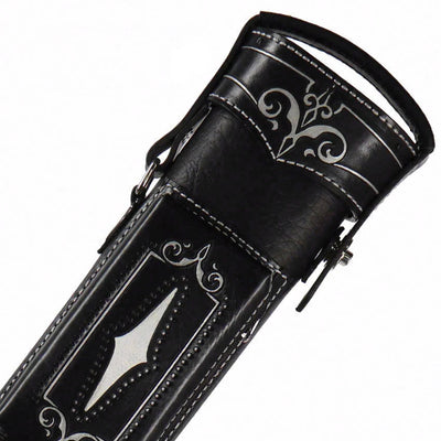 Volturi Custom Brogue Black 2x4 Hard Pool Cue Case - VCBS2x4BLKBLK