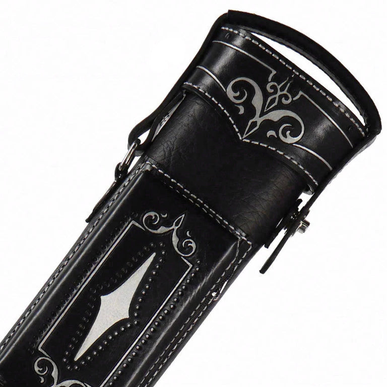 Volturi Custom Brogue Black 2x4 Hard Pool Cue Case - VCBS2x4BLKBLK