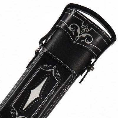 Volturi Custom Brogue Black 3x6 Hard Pool Cue Case - VCBS3x6BLKBLK