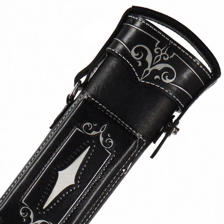 Volturi Custom Brogue Black 3x6 Hard Pool Cue Case - VCBS3x6BLKBLK