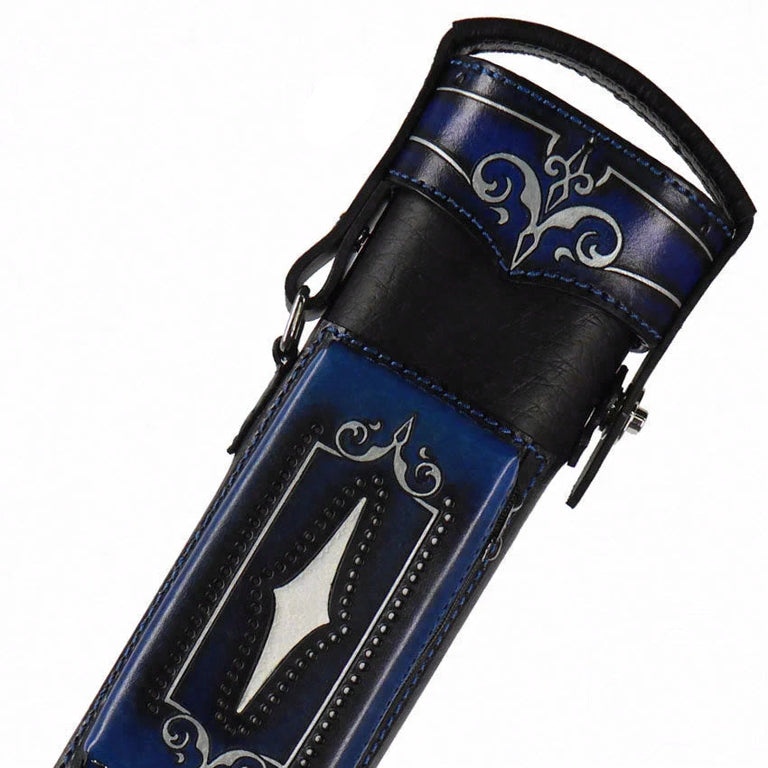 Volturi Custom Brogue Blue 4x8 Hard Pool Cue Case - VCBS4X8BLBLK
