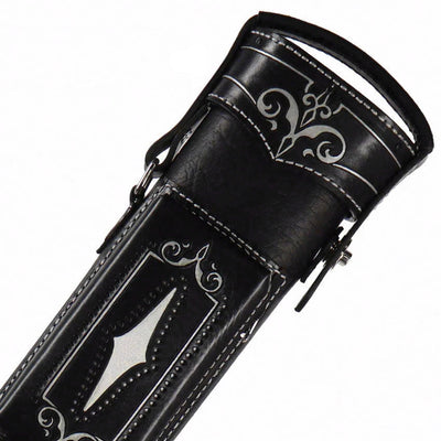 Volturi Custom Brogue Black 4x8 Hard Pool Cue Case - VCBS4X8BLKBLK
