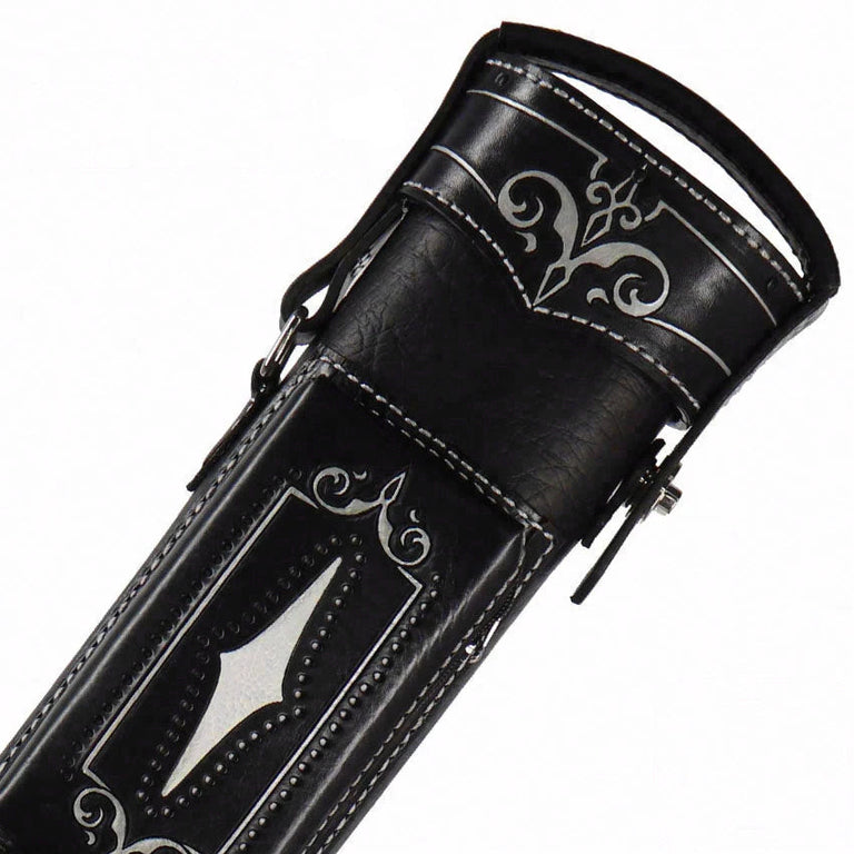 Volturi Custom Brogue Black 4x8 Hard Pool Cue Case - VCBS4X8BLKBLK