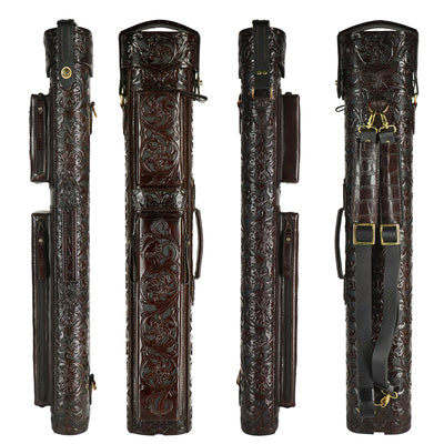 Volturi Custom Hanging Gardens Burgundy 4x8 Hard Pool Cue Case - VCHG4X8BUR