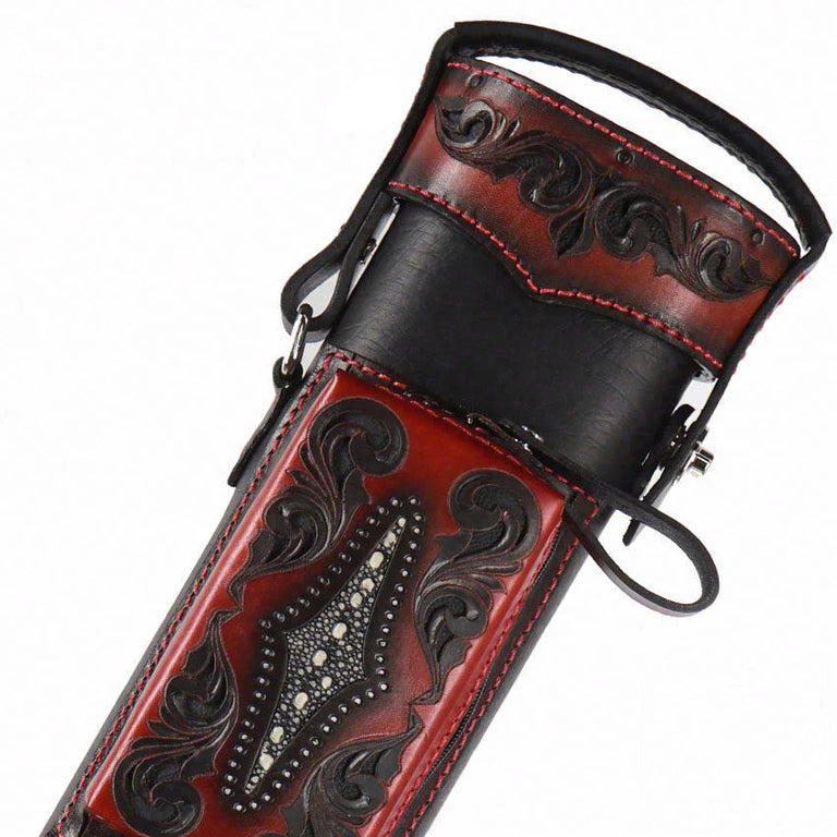 Volturi Custom Venice Black/Red 2x4 Hard Pool Cue Case - VCVS2x4BLKRED