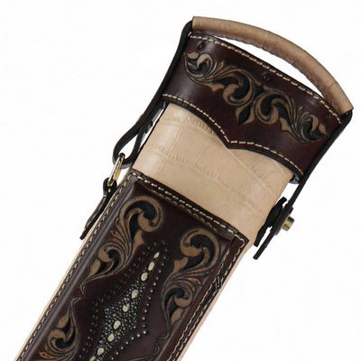 Volturi Custom Venice Natural/Brown 2x4 Hard Pool Cue Case - VCVS2x4NATBRN