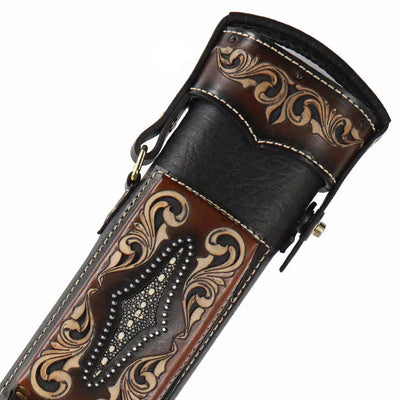 Volturi Custom Venice Black/Tan 3x6 Hard Pool Cue Case - VCVS3x6BLKTAN