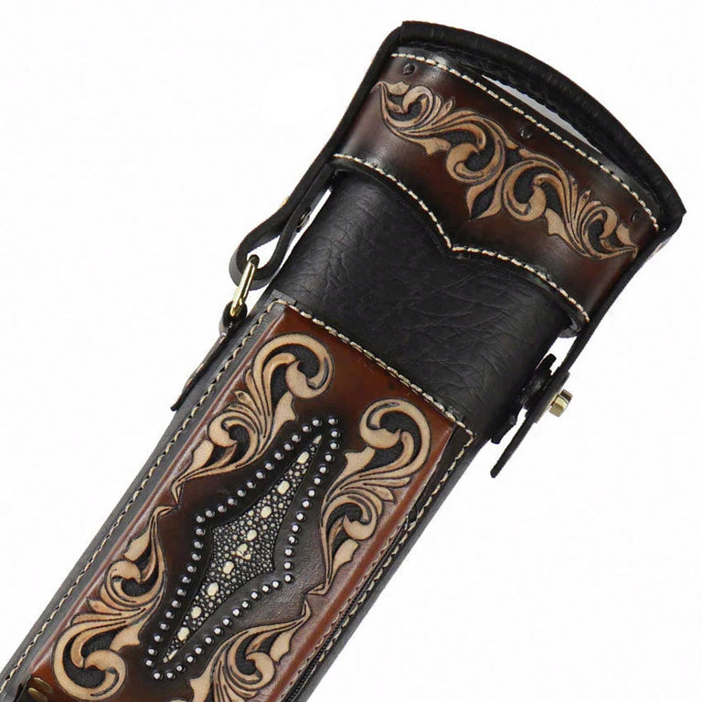 Volturi Custom Venice Black/Tan 3x6 Hard Pool Cue Case - VCVS3x6BLKTAN