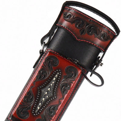 Volturi Custom Venice Black/Red 4x8 Hard Pool Cue Case - VCVS4X8BLKRED