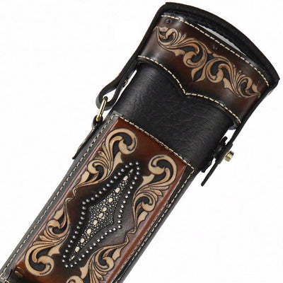 Volturi Custom Venice Black/Tan 4x8 Hard Pool Cue Case - VCVS4X8BLKTAN