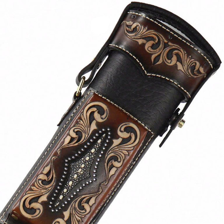 Volturi Custom Venice Black/Tan 4x8 Hard Pool Cue Case - VCVS4X8BLKTAN