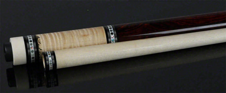 Ariel Carmeli Custom Cocobolo Curly Maple Pool Cue