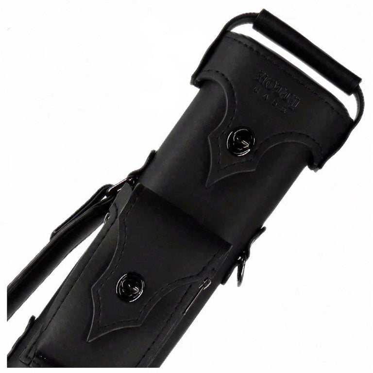 Holly Monochrome Stitched Black Pool Cue Case - HSMBK