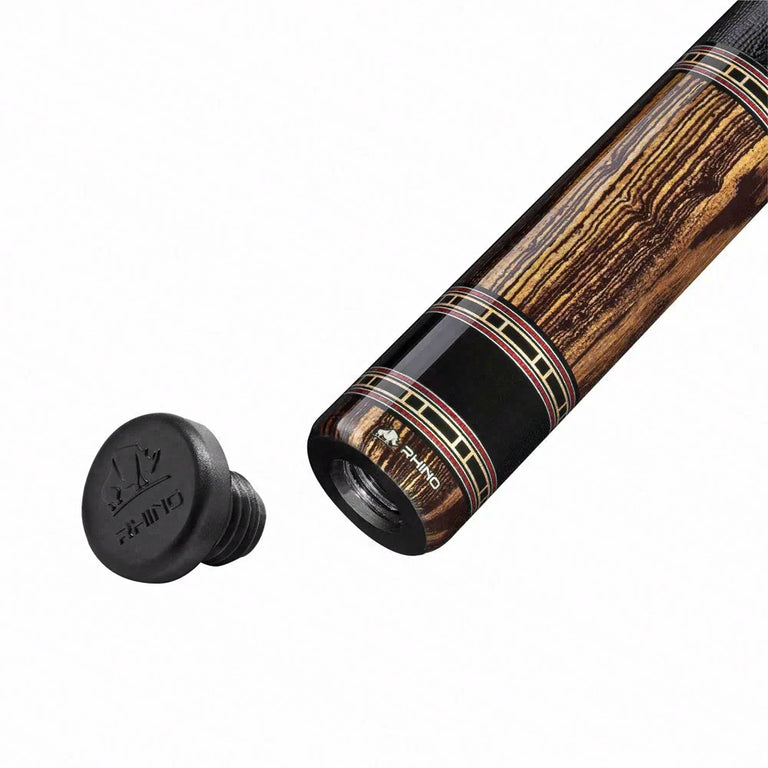 Rhino Retro II Bocote Pool Cue with Leather Wrap and Carbon Shaft