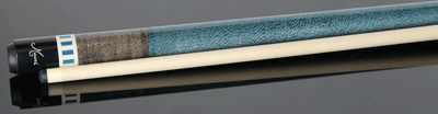 Meucci BE-12 Pool Cue - Gray Stained Maple with Blue and Black Wrap less Section - Pro Shaft