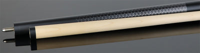 Dufferin Matte Black with Gunmetal Triangle Design Wrapless Graphic Pool Cue - D347