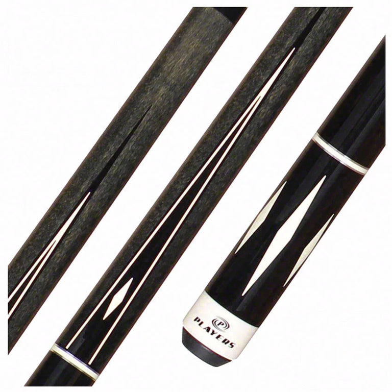 Players Classic Series Smoke Grey Stained 4 Black and White Point Graphic Pool Cue - C807