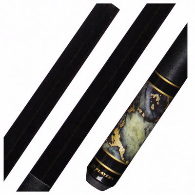 Players Classic Series Obsidian Gray, Stone and Gold Dust Graphic Pool Cue - C948