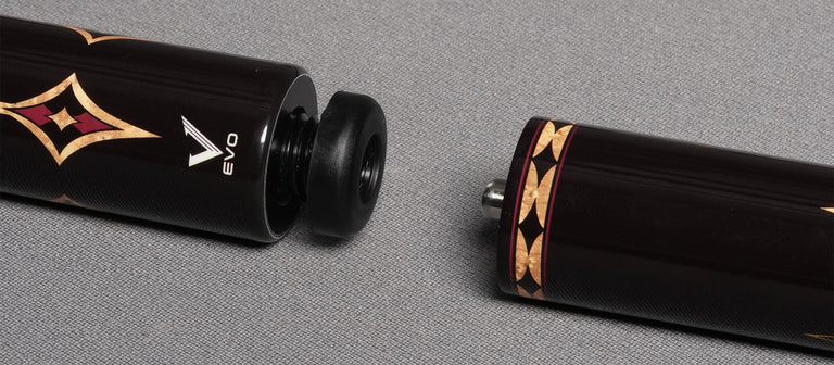 EVO Crown Royal Black Pool Cue with Black Crocodile Wrap Maxbing Edition