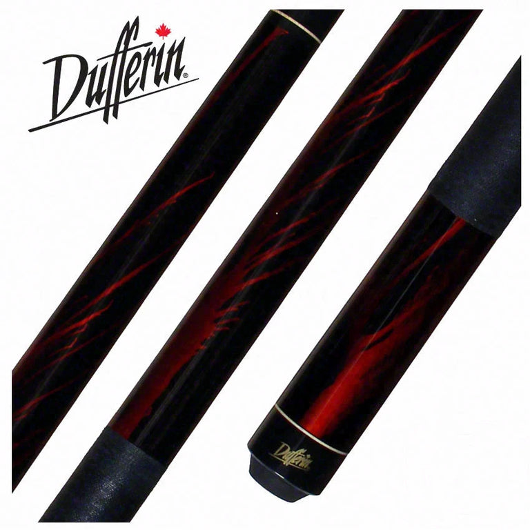Dufferin Jet Black Red Flame Pool Cue - D212