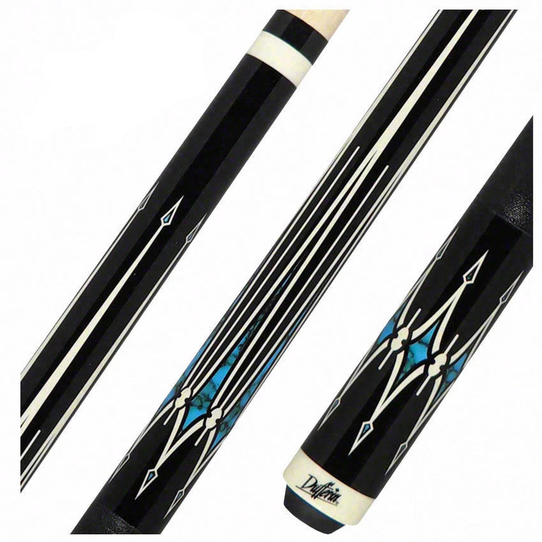 Dufferin Black Turquoise Pool Cue - D355