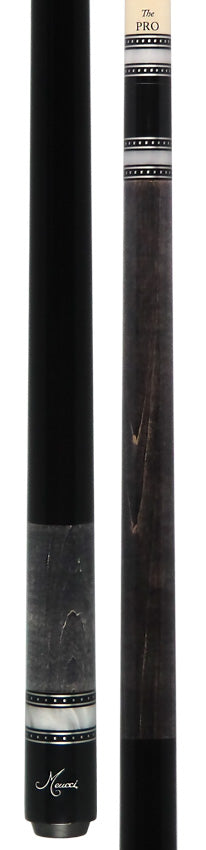 Meucci Seybert's Exclusive Cue - Grey With Black No-Wrap Section - Pro Shaft