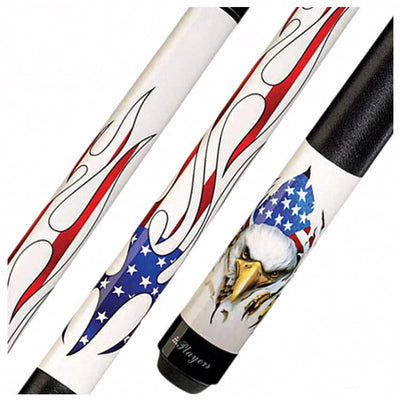 Players  Bald Eagle and American Flag Graphic Pool Cue - DPEG
