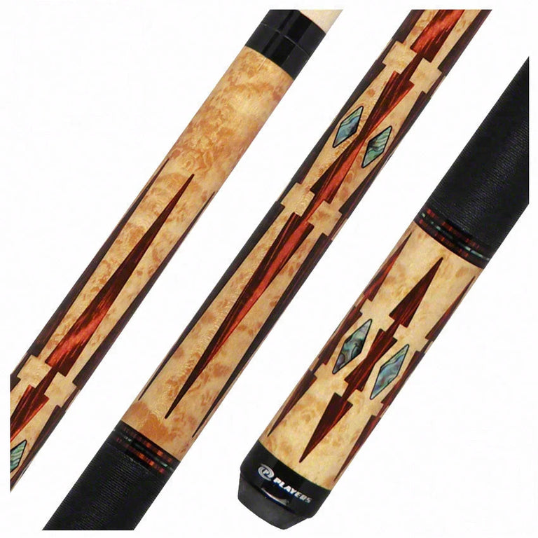 Players Exotic Series Antique Maple with Cocobolo Graphic Pool Cue - E2330