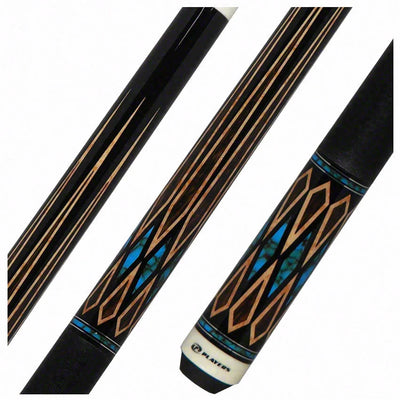 Players Exotic Series Black Palm and Blue Recon Graphic Pool Cue - E2331