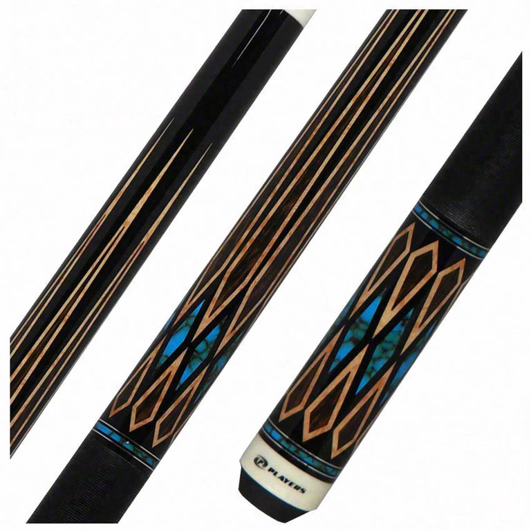 Players Exotic Series Black Palm and Blue Recon Graphic Pool Cue - E2331