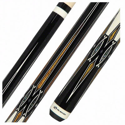 Players Exotic Series White Black and Abalone Graphic Pool Cue - E2332