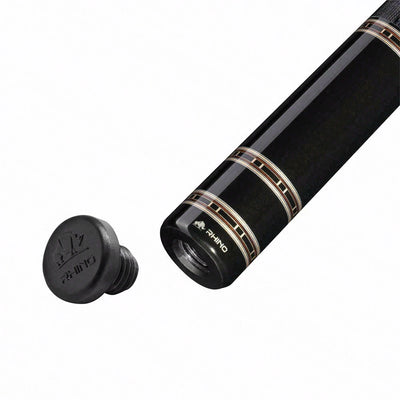 Rhino Retro II Ebony Pool Cue with Leather Wrap and Carbon Shaft