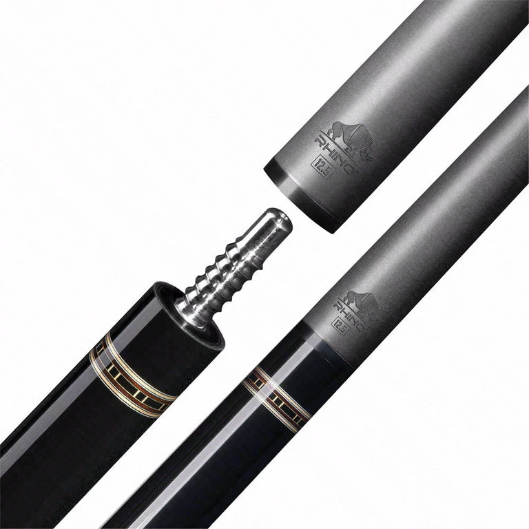 Rhino Retro II Ebony Pool Cue with Leather Wrap and Carbon Shaft