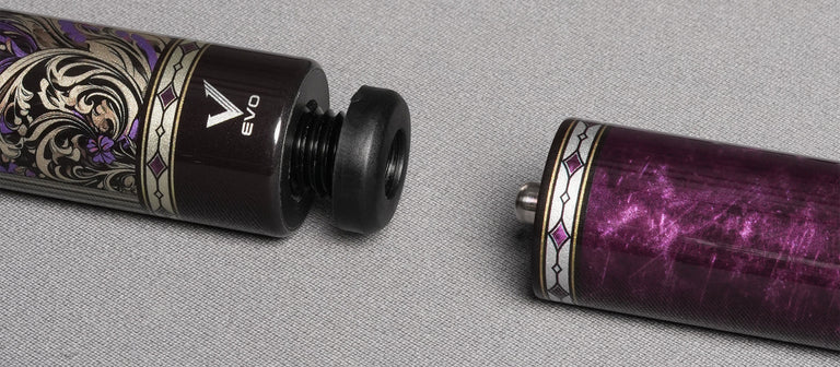 EVO Beast Amethyst Lion Leather Wrap Pool Cue Maxbing Edition