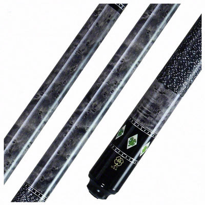 McDermott G Series Gray Stained Maple with Green Clover Inlays Pool Cue - G332