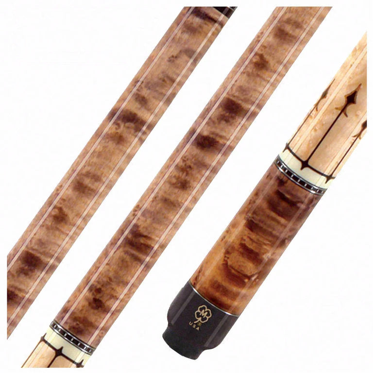 McDermott G Series Gray Walnut Stain Forearm with Natural Maple Wrapless Pool Cue - G415