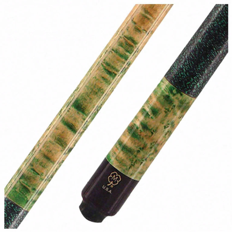 McDermott GS Series Double Washed Green and Natural Stained Birdseye Maple Pool Cue - GS12