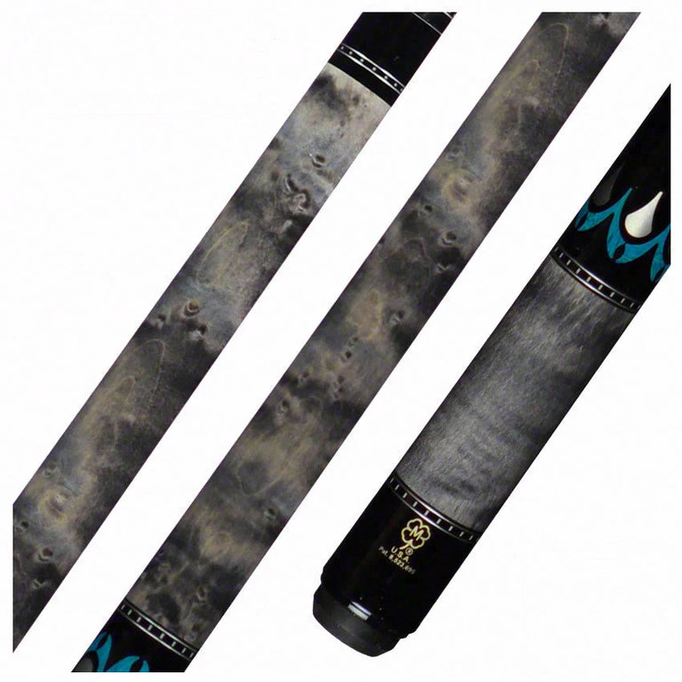McDermott H Series Gray Stained Birdseye Maple Forearm with Black Urethane Wrapless Pool Cue - H650