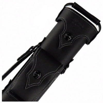 Holly Monochrome Stitched Grey Pool Cue Case - HSMGY