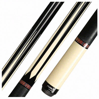 PureX Technology Pool Cue - Black & White with Cocobolo Accent Rings - HXT96