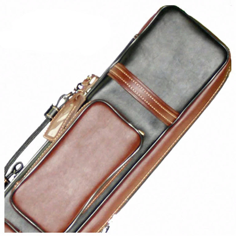 Instroke Leather Cowboy Black/Brown 4x8 Soft Pool Cue Case - INS-B48SOFT